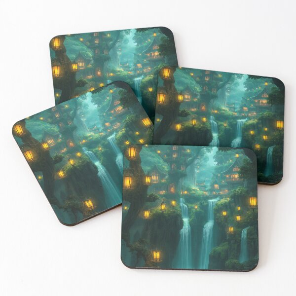 Item preview, Glowing Elven Treetop City Enchanted Forest designed and sold by StudioForge.