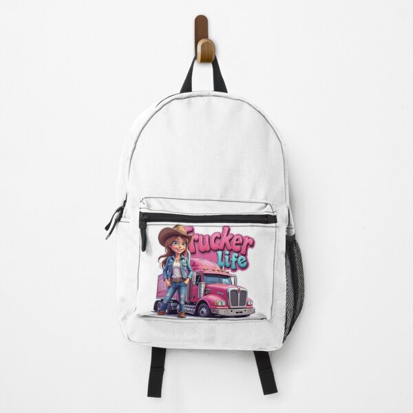Item preview, Pink Semi Truck Driver Girl Trucker Life Sticker designed and sold by CodellCreations.