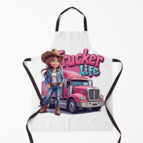 Item preview, Pink Semi Truck Driver Girl Trucker Life Sticker designed and sold by CodellCreations.