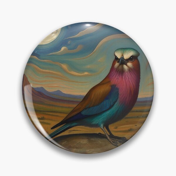 Item preview, Lilac Breasted Roller Moon Painting designed and sold by WildLedger.