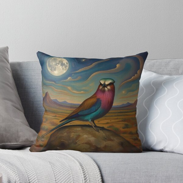 Item preview, Lilac Breasted Roller Moon Painting designed and sold by WildLedger.