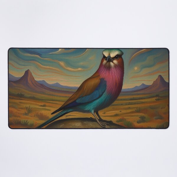 Item preview, Lilac Breasted Roller Moon Painting designed and sold by WildLedger.