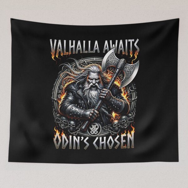 Item preview, Fierce Viking Warrior Odin Valhalla Norse Axe Design designed and sold by DeimosArtIntl.