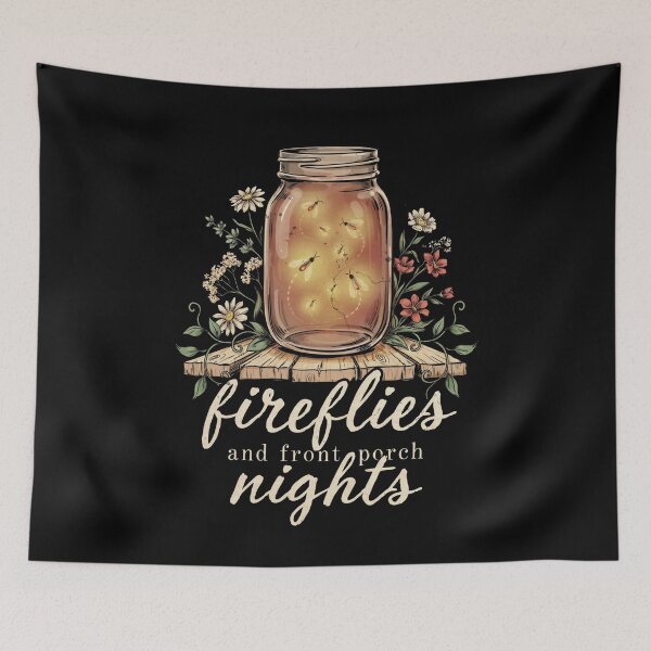 Item preview, Fireflies and Front Porch Nights Vintage Rustic Floral Farmhouse Summer designed and sold by Redgiant87x.