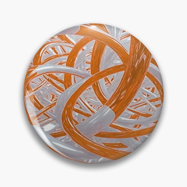 Item preview, The Energetic Dance of Glossy Curves, Abstract 3D Entanglement - Bright Orange and White Tubes designed and sold by RAYBIL.