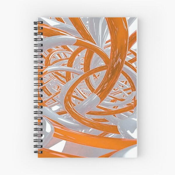 Item preview, The Energetic Dance of Glossy Curves, Abstract 3D Entanglement - Bright Orange and White Tubes designed and sold by RAYBIL.