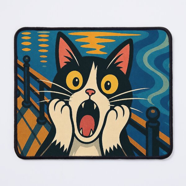 Item preview, The Meow Scream Funny Cat Art Parody designed and sold by anabellstar design co.
