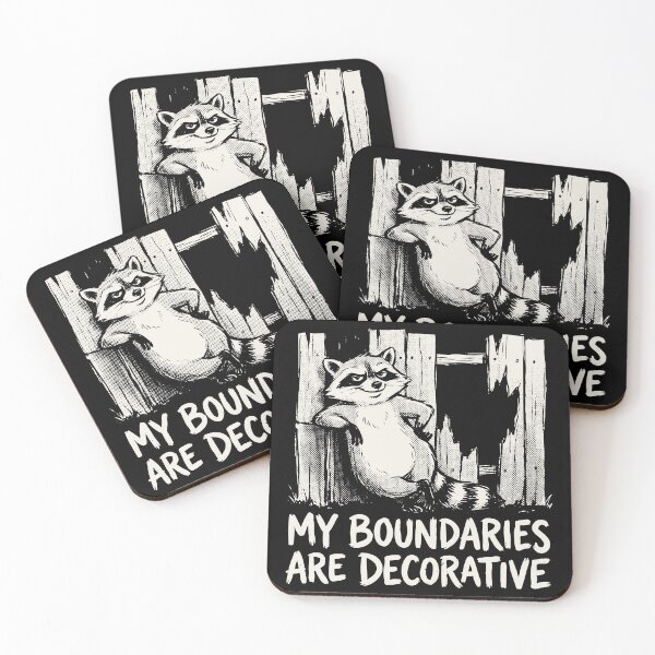 Item preview, My Boundaries Are Decorative Raccoon Fence Grunge Dark Humor designed and sold by cabana.space.