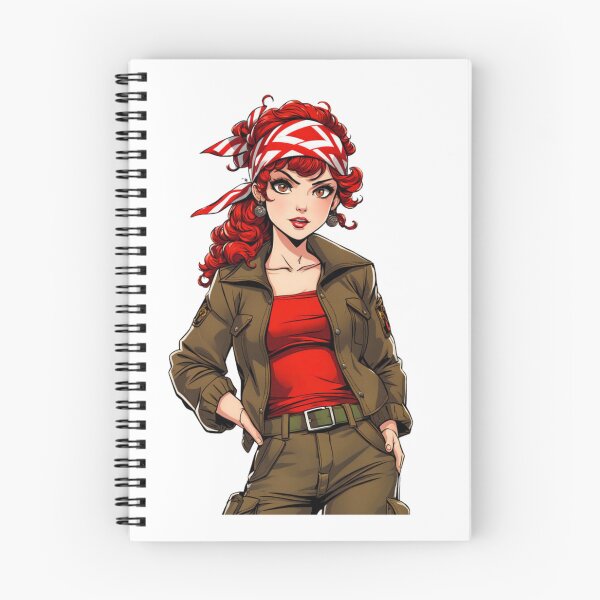 Item preview, Confident red-haired woman wearing explorer outfit with bold determined expression designed and sold by XuxuKemaik.