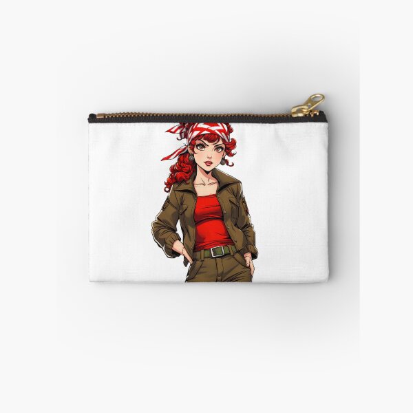 Item preview, Confident red-haired woman wearing explorer outfit with bold determined expression designed and sold by XuxuKemaik.
