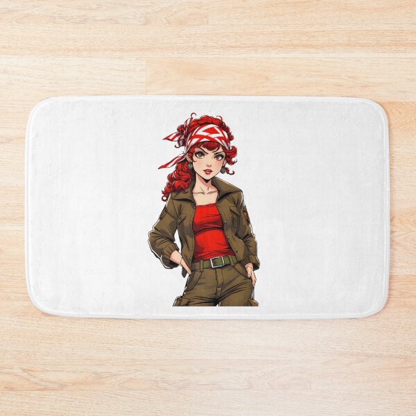 Item preview, Confident red-haired woman wearing explorer outfit with bold determined expression designed and sold by XuxuKemaik.