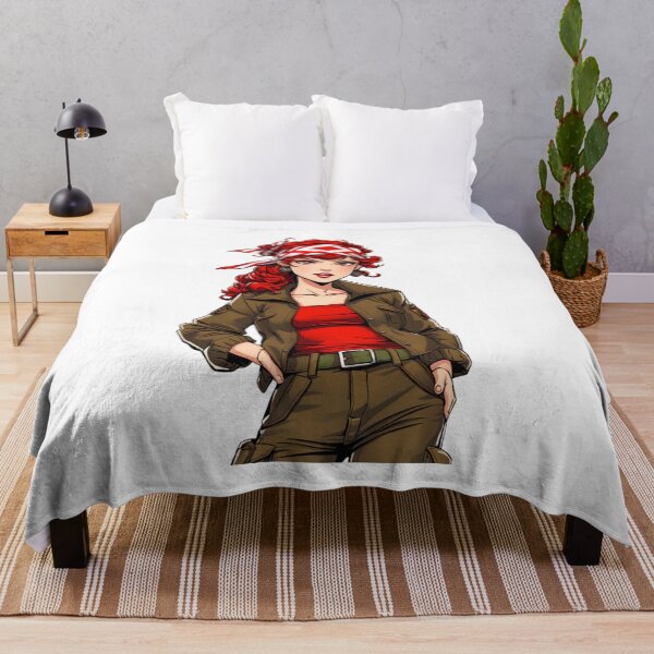 Item preview, Confident red-haired woman wearing explorer outfit with bold determined expression designed and sold by XuxuKemaik.
