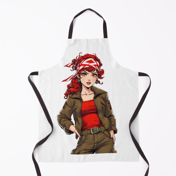 Item preview, Confident red-haired woman wearing explorer outfit with bold determined expression designed and sold by XuxuKemaik.