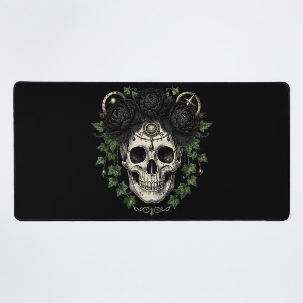 Item preview, Gothic Skull | Dark Botanical Art designed and sold by JanjjaSoulInk.