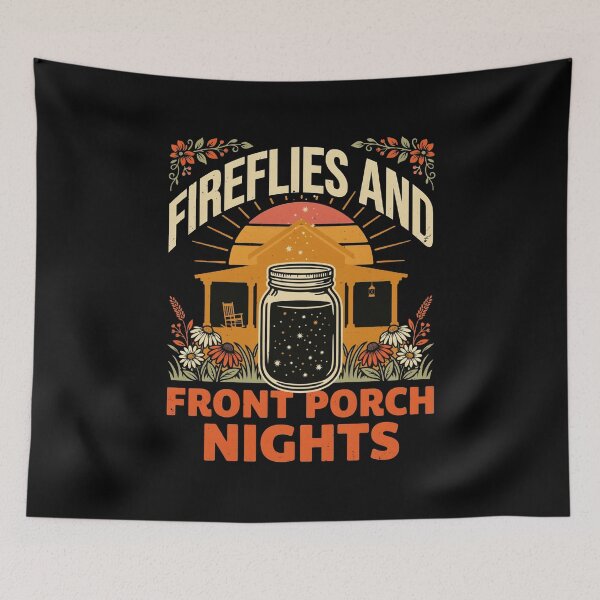 Item preview, Fireflies and Front Porch Nights Floral Mason Jar Rustic Country Aesthetic designed and sold by Redgiant87x.