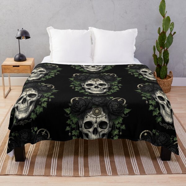 Item preview, Gothic Skull | Dark Botanical Art designed and sold by JanjjaSoulInk.