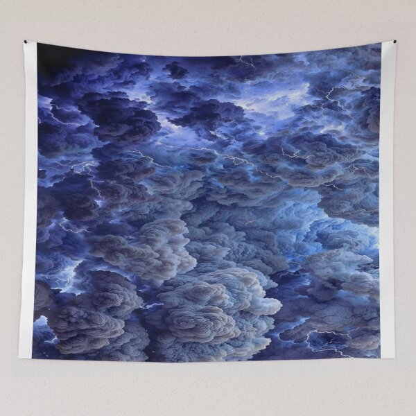Item preview, The Majestic Fury of the Sky: Storm of Clouds & Lightning - Dramatic Stormy Sky in Blue & Purple designed and sold by RAYBIL.