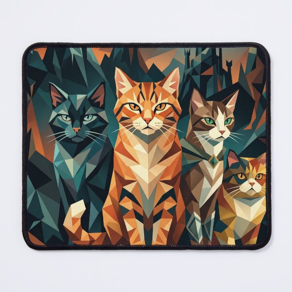 Item preview, Lord of the Felines, group of fantasy cats, geometric art designed and sold by TheCoolCatsMx.