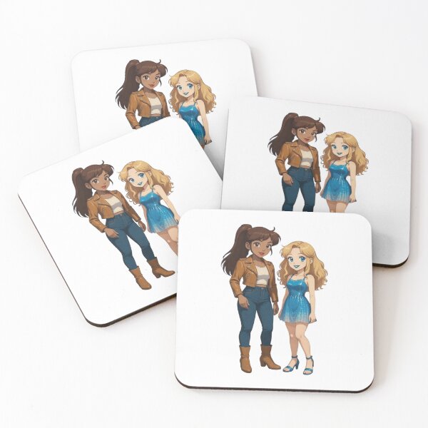 Item preview, Two fashionable girls smiling together, expressing friendship designed and sold by XuxuKemaik.