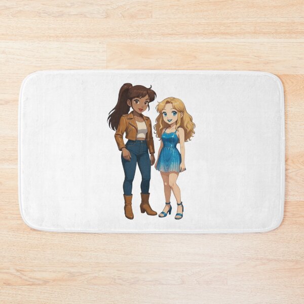 Item preview, Two fashionable girls smiling together, expressing friendship designed and sold by XuxuKemaik.