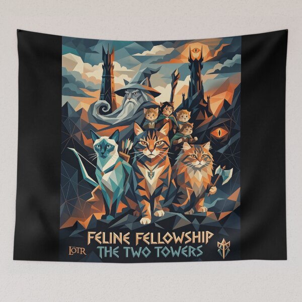Item preview, Epic fantasy feline brotherhood group of warrior cats art designed and sold by TheCoolCatsMx.