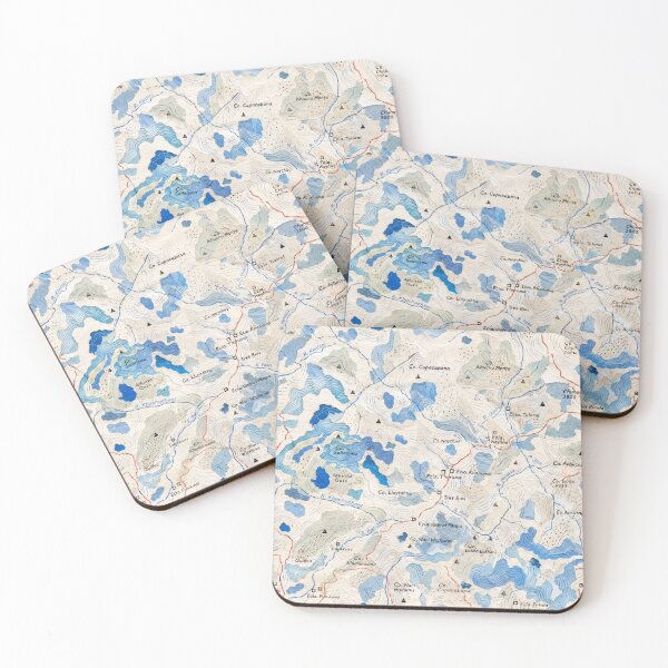 Item preview, Blue Topographic Lake Map Seamless Pattern | Cartography Inspired Surface Design designed and sold by SWSandraWechner.