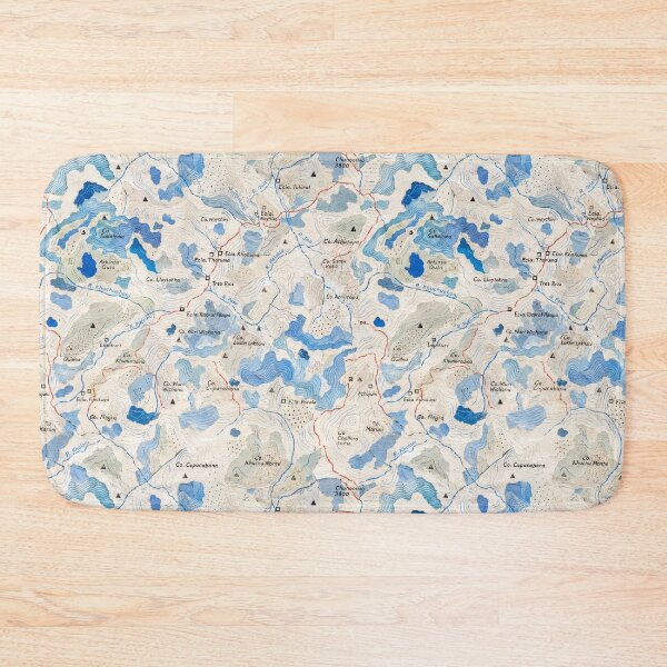 Item preview, Blue Topographic Lake Map Seamless Pattern | Cartography Inspired Surface Design designed and sold by SWSandraWechner.