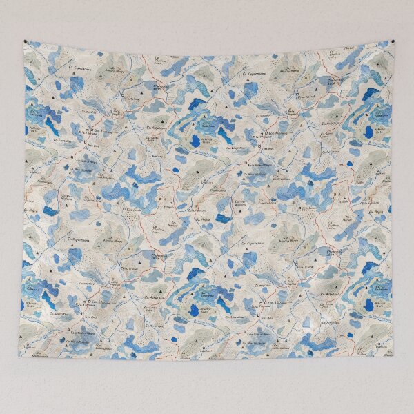 Item preview, Blue Topographic Lake Map Seamless Pattern | Cartography Inspired Surface Design designed and sold by SWSandraWechner.
