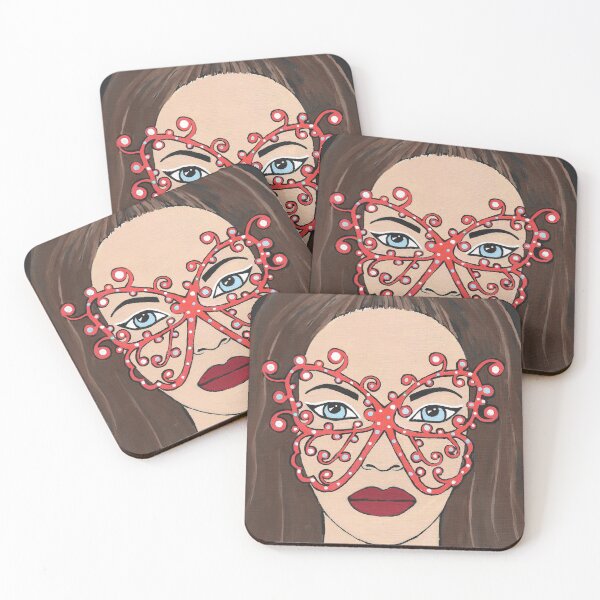Item preview, Pretty Woman Wearing A Butterfly Mask designed and sold by Sartoris Art.