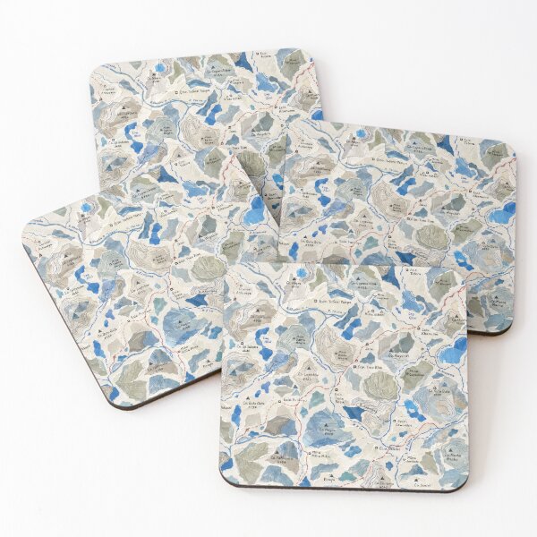 Item preview, Mountain Topographic Map Seamless Pattern | Blue & Grey Cartography Print designed and sold by SWSandraWechner.