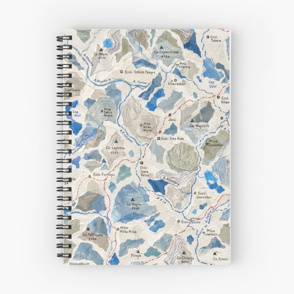 Item preview, Mountain Topographic Map Seamless Pattern | Blue & Grey Cartography Print designed and sold by SWSandraWechner.