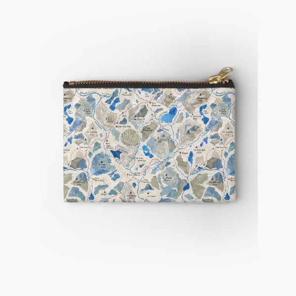 Item preview, Mountain Topographic Map Seamless Pattern | Blue & Grey Cartography Print designed and sold by SWSandraWechner.