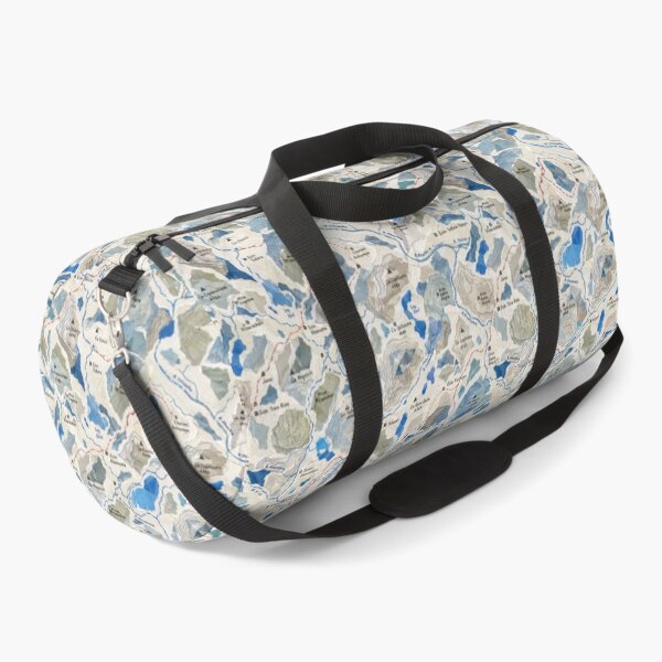 Item preview, Mountain Topographic Map Seamless Pattern | Blue & Grey Cartography Print designed and sold by SWSandraWechner.