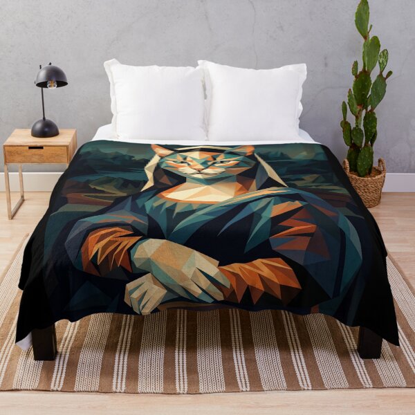 Item preview, Feline portrait mysterious lady classic geometric art low poly designed and sold by TheCoolCatsMx.