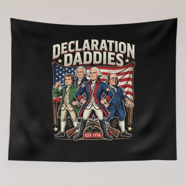 Item preview, Declaration Daddies Muscular Founding Fathers Funny Patriotic Meme Style designed and sold by Redgiant87x.