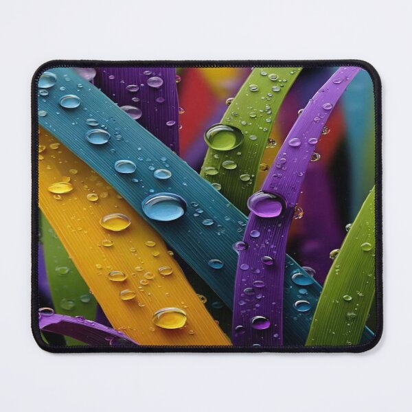 Item preview, The Magic of Prismatic Drops: Dew Drops on Rainbow Grass - Surreal Multicolor Macro Photography designed and sold by RAYBIL.