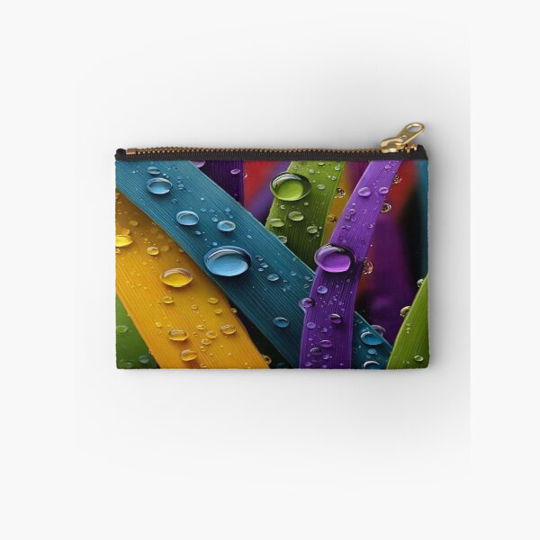 Item preview, The Magic of Prismatic Drops: Dew Drops on Rainbow Grass - Surreal Multicolor Macro Photography designed and sold by RAYBIL.