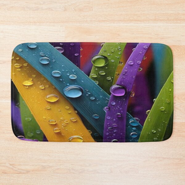 Item preview, The Magic of Prismatic Drops: Dew Drops on Rainbow Grass - Surreal Multicolor Macro Photography designed and sold by RAYBIL.