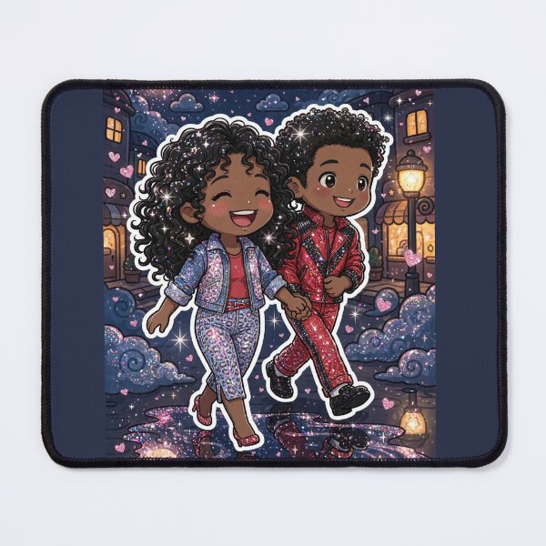 Item preview, Kawaii Chibi Thriller Couple Moonlight Walk Cute 80s Retro Halloween Love designed and sold by ICANTWithoutCOFFEE.