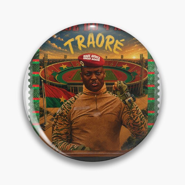 Item preview, Ibrahim Traoré Stade du 4 Août Vintage Postage Stamp Burkina Faso Pride designed and sold by Youngkev-arts.