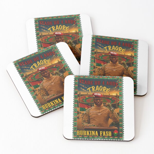 Item preview, Ibrahim Traoré Stade du 4 Août Vintage Postage Stamp Burkina Faso Pride designed and sold by Youngkev-arts.