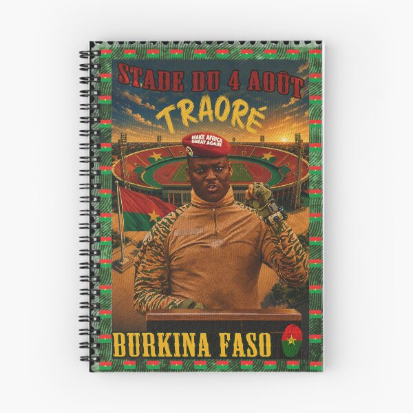 Item preview, Ibrahim Traoré Stade du 4 Août Vintage Postage Stamp Burkina Faso Pride designed and sold by Youngkev-arts.