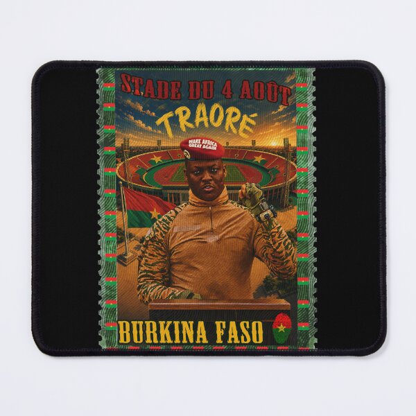 Item preview, Ibrahim Traoré Stade du 4 Août Vintage Postage Stamp Burkina Faso Pride designed and sold by Youngkev-arts.