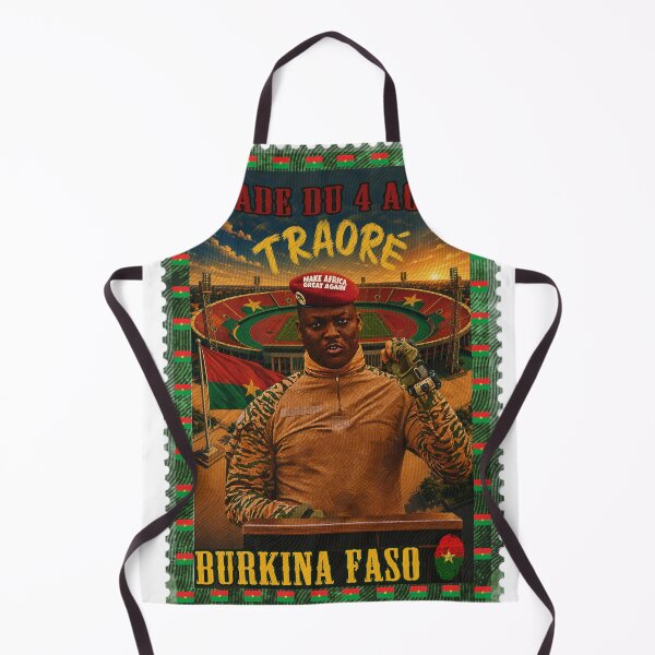 Item preview, Ibrahim Traoré Stade du 4 Août Vintage Postage Stamp Burkina Faso Pride designed and sold by Youngkev-arts.