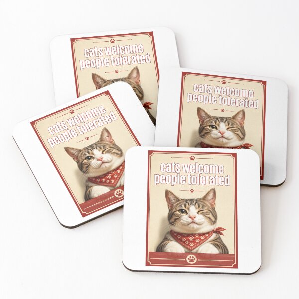 Item preview, Cats Welcome, People Tolerated - Funny Gift for Cat Lovers designed and sold by MaddyDesignsCo.