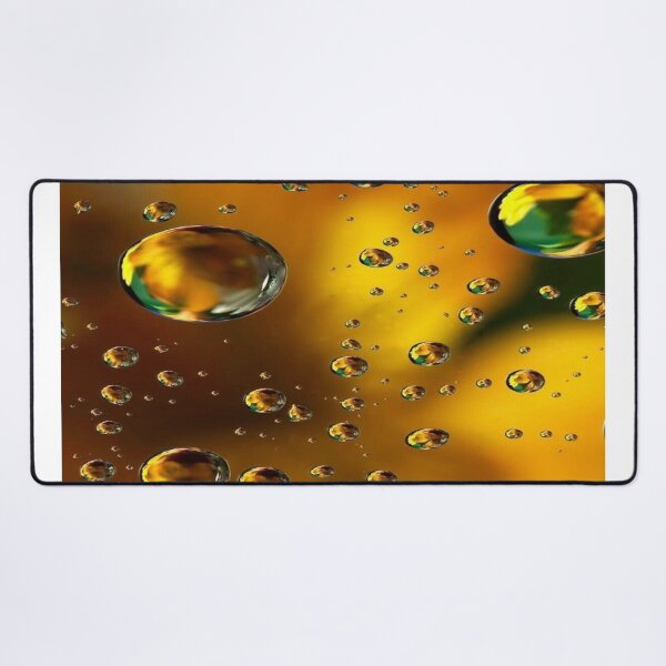 Item preview, The Radiance of Light Drops, Golden Water Drops with Colored Reflections - Abstract Macro Photography designed and sold by RAYBIL.