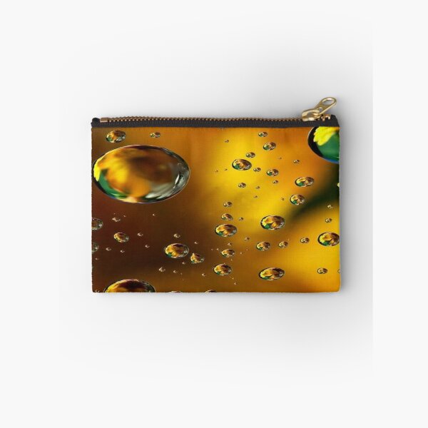 Item preview, The Radiance of Light Drops, Golden Water Drops with Colored Reflections - Abstract Macro Photography designed and sold by RAYBIL.