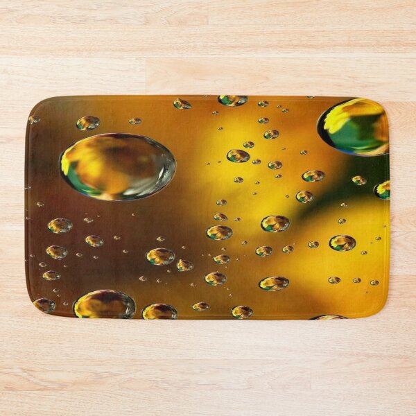 Item preview, The Radiance of Light Drops, Golden Water Drops with Colored Reflections - Abstract Macro Photography designed and sold by RAYBIL.
