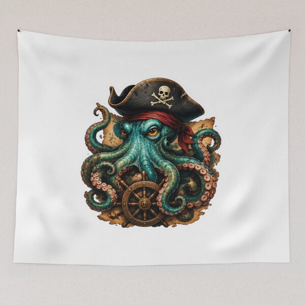Item preview, Pirate Octopus designed and sold by VerdePegajoso.