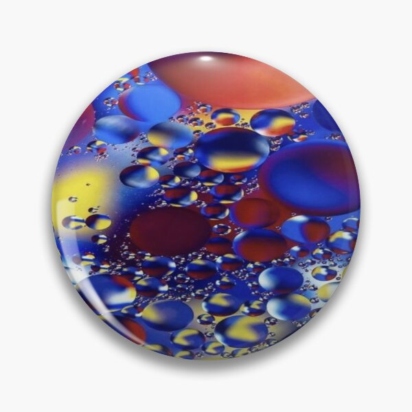 Item preview, The Hypnotic Dance of Liquid Spheres: Multicolored Abstract Bubbles - Macro Art in Blue, Yellow & Red Liquid designed and sold by RAYBIL.